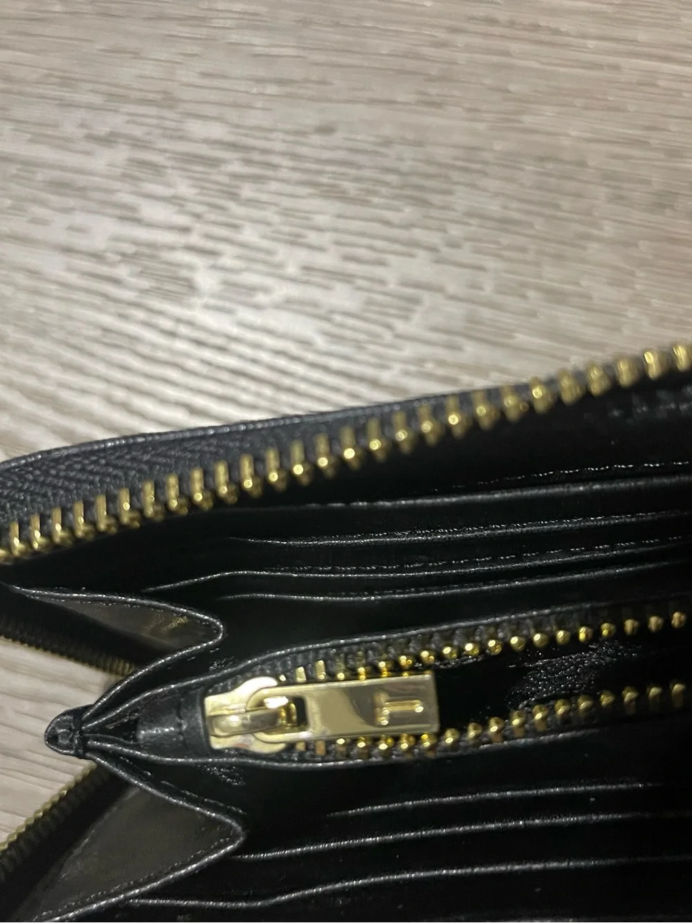 Ted Baker Navy Saffiano Zip Around Wallet with Gold Logo